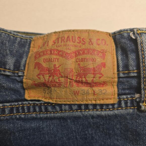 Levis 514 Jeans Mens Size 34x32 Blue Denim Rise Straight Fit, jeans - Picture 1 of 6
